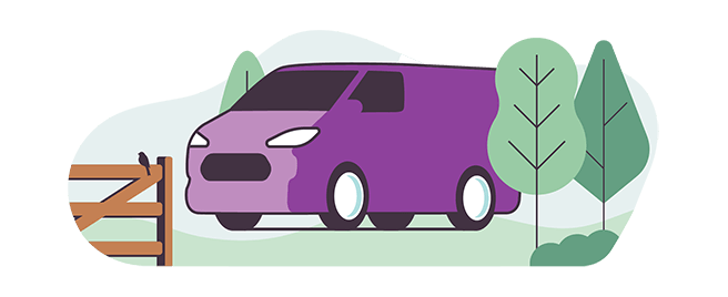 Illustration of purple van