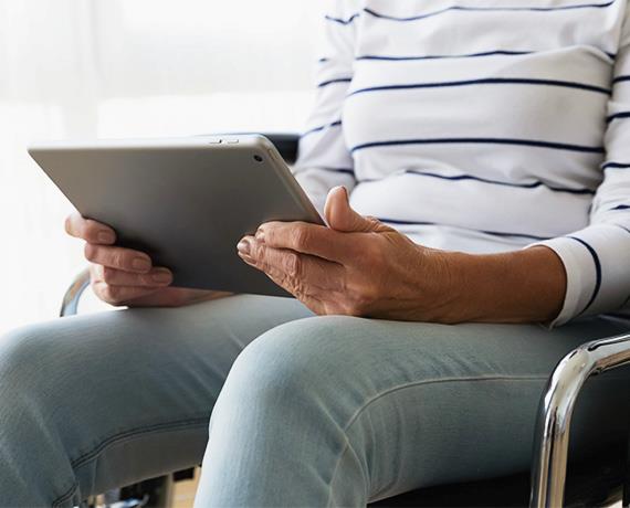 person using an iPad