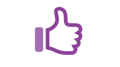Icon of a purple thumbs up