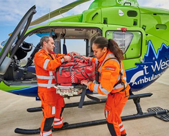 Magpas Air Ambulance treating patient